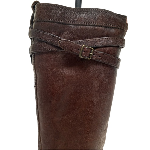 Frye Knee High Heeled Boot in Brown Leather - Picture 6 of 13